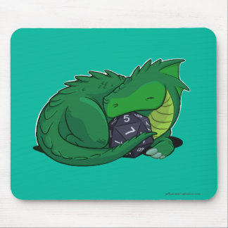 D20 Green Dragon Mouse Mat