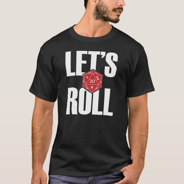 D20 Let's Roll Shirt - Dark/Red (Front)