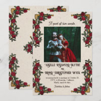 D20 Monogram Red Roses RPG Themed Wedding