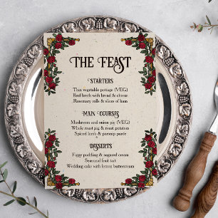 D20 Monogram Roses RPG Wedding Feast Menu