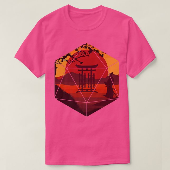 D20 RPG Dice Art Dungeons Warrior Samurai Fantasy  T-Shirt (Design Front)