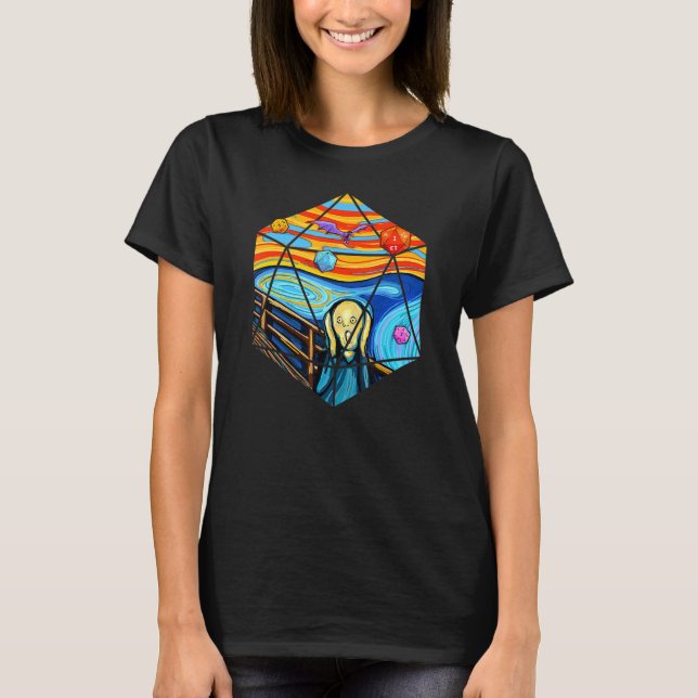 D20 Tshirt, The Scream D20 Tee, D20 Dice Art T-Shirt (Front)