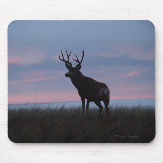 D3 Mule Deer Buck Sunrise Buck Mouse Mat (Front)