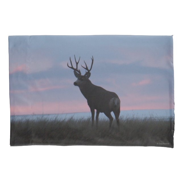 D3 Mule Deer Buck Sunrise Buck Pillowcase (Front)