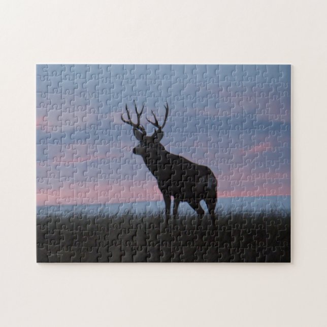 D3 Mule Deer Sunrise Buck Jigsaw Puzzle (Horizontal)