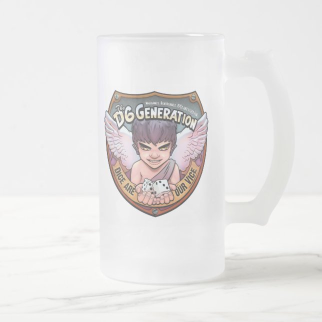 D6G Not too Horrible Beverage - Frosted Glass Beer Mug (Right)