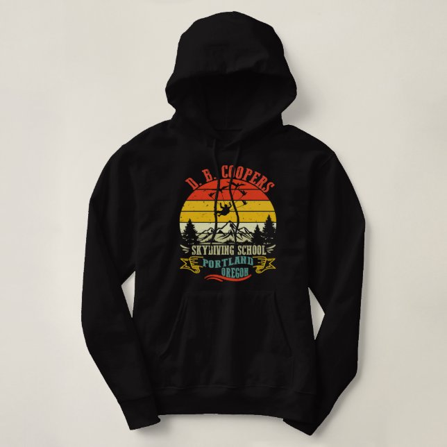 D. B. Coopers Skydiving School Portland Oregon Fun Hoodie (Design Front)