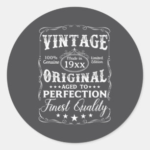 D Birthday Vintage Aged To Perfection  Classic Round Sticker