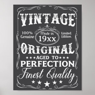 D Birthday Vintage Aged To Perfection  Poster
