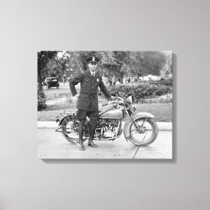 D.C. Motorcycle Police Officer, 1932 Canvas Print