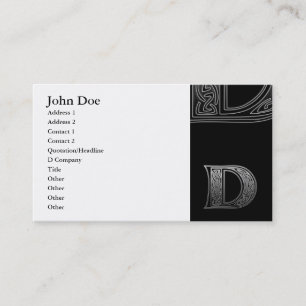 D Celtic Monogram Business Card