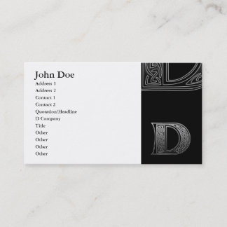 D Celtic Monogram Business Card