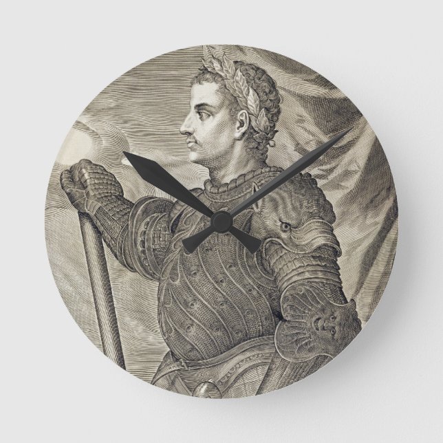D. Claudius Caesar Emperor of Rome from 41 - 54 AD Round Clock (Front)