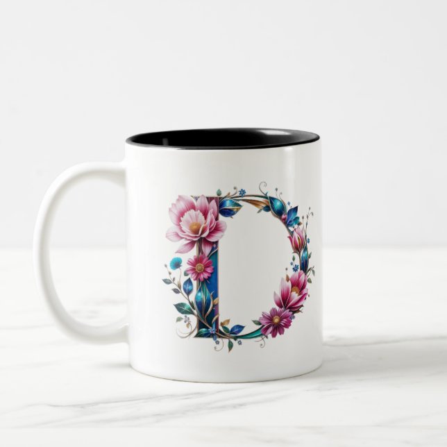 D Coffee Mug – Floral Design for Gifting (Left)