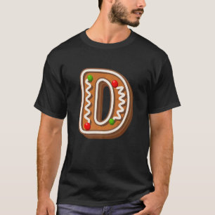 D Cutest Capital Christmas Cookie Alphabet Letter T-Shirt