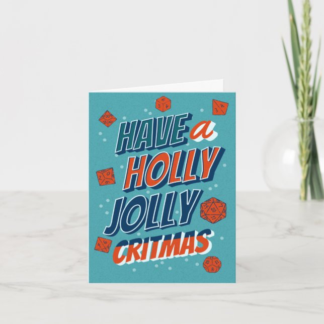 D&D Christmas Card Holly Jolly Critmas (Front)