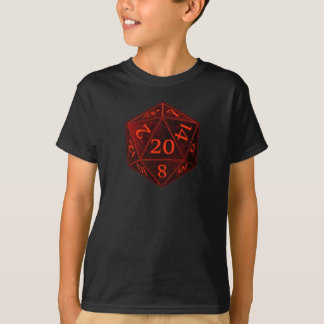 D&D d20 Black and Red CHAOS die T-Shirt
