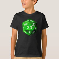 D&D d20 Green and White EMERALD die