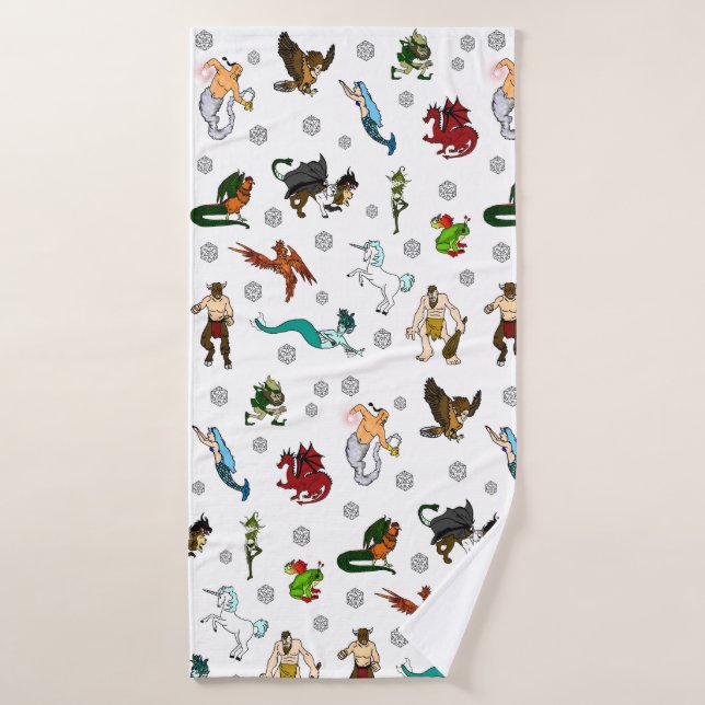 D&D Dice and Monsters Bath Towel Set (Bath Towel)