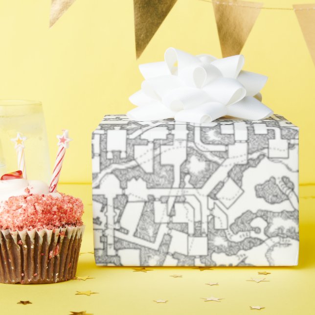 D&D Dungeon Map Wrapping Paper (Birthday Party)