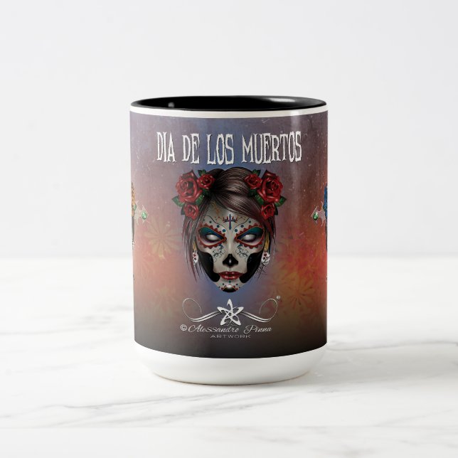 D.D.L.M. La Catrina Two-Tone Coffee Mug (Center)