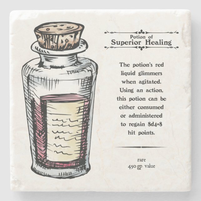 D&D Superior Healing Potion: Marble Coaster (Front)
