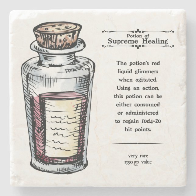 D&D Supreme Healing Potion: Marble Coaster (Front)