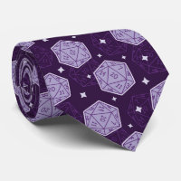 D&D Tie, D20 NeckTie, DnD Gift For Dungeon Master 