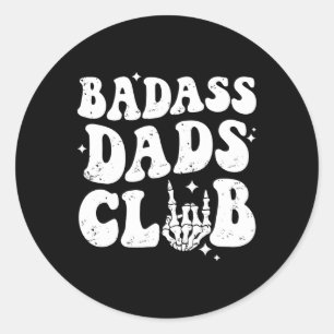 D Dads Club Funny Dad Groovy Trendy Fathers Day Classic Round Sticker