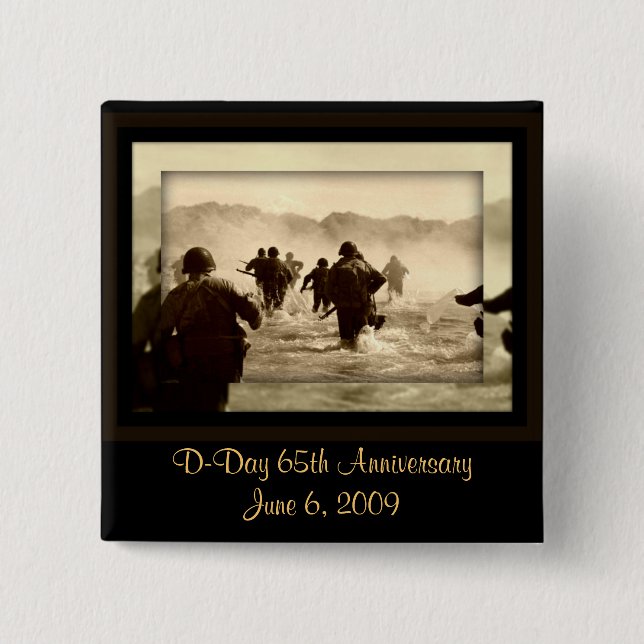 D-Day 65th Anniversary June 6, 2009 15 Cm Square Badge (Front)