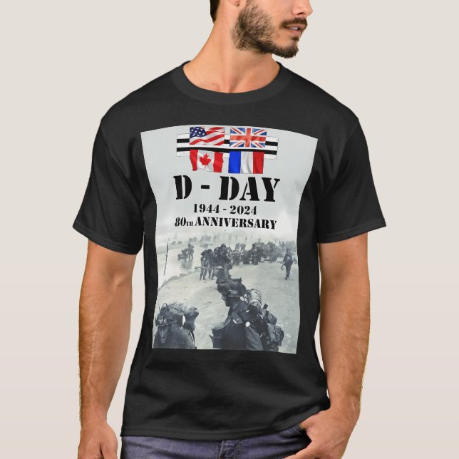 D-Day 6 June 80th Anniversary T-Shirt (Front)