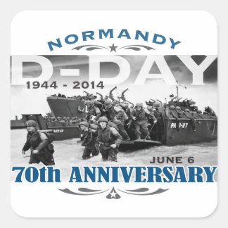D-Day 70th Anniversary Battle of Normandy Square Sticker