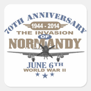 D-Day 70th Anniversary Battle of Normandy Square Sticker