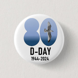 D-Day 80 - 1944-2024 3 Cm Round Badge