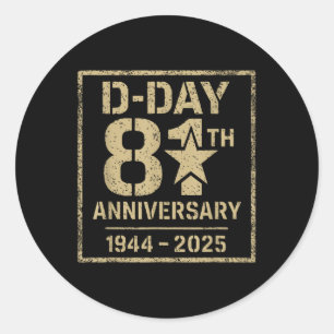 D-day 81st Anniversary 2025 Omaha Beach Memorial D Classic Round Sticker