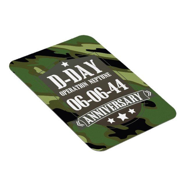 D-Day Anniversary Badge With camouflage Magnet (Right Side)