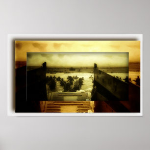 D-Day Beach Scene Poster