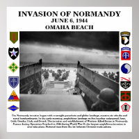 D-Day Invasion Of Normandy White Background Poster