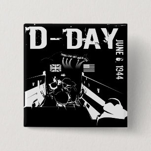 D-DAY June 6, 1944 15 Cm Square Badge