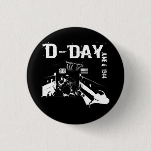 D-DAY June 6, 1944 3 Cm Round Badge
