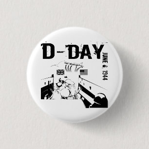 D-DAY June 6, 1944 3 Cm Round Badge