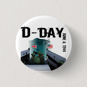 D-DAY June 6, 1944 3 Cm Round Badge