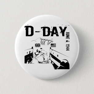 D-DAY June 6, 1944 6 Cm Round Badge
