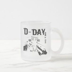 D-DAY June 6, 1944 Frosted Glass Coffee Mug