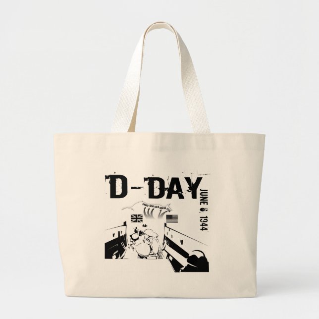 D-DAY June 6, 1944 Large Tote Bag (Front)
