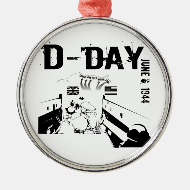 D-DAY June 6, 1944 Metal Tree Decoration (Front)