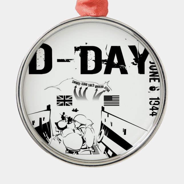 D-DAY June 6, 1944 Metal Tree Decoration (Front)
