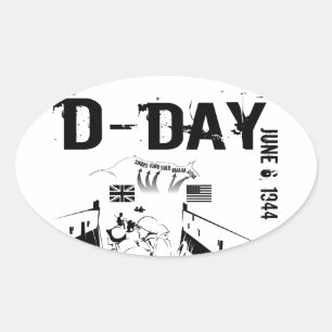 D-DAY June 6, 1944 Oval Sticker