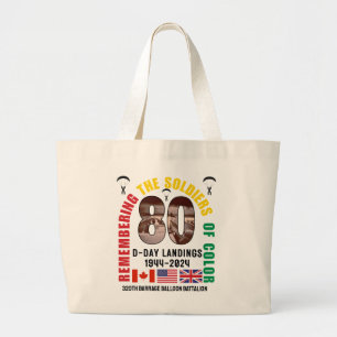 D-DAY LANDINGS 80th Anniversary African Americans Large Tote Bag