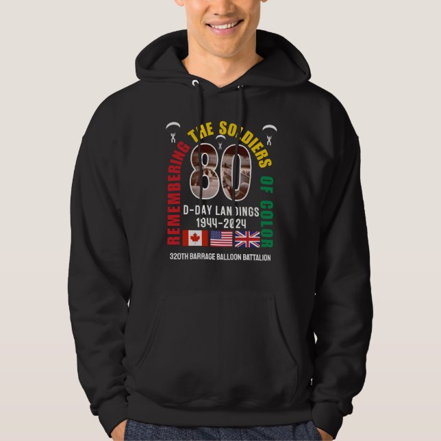 D-DAY LANDINGS 80th Anniversary Soldiers of Colour Hoodie (Front)